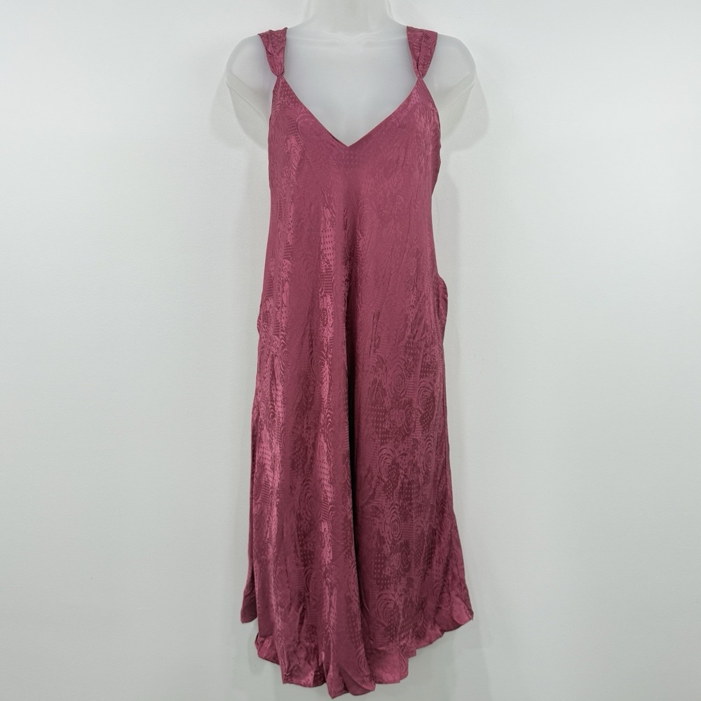 VTG 80s 90s Signature Expressions 100% Silk Dress 3X Jacquard Romantic Dainty